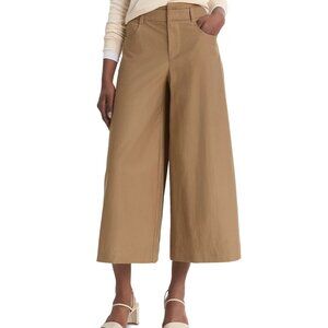VINCE Italian Cotton-Wool Double-Waistband Mid-Rise Wide Leg Culotte - Sz 4 -NWT
